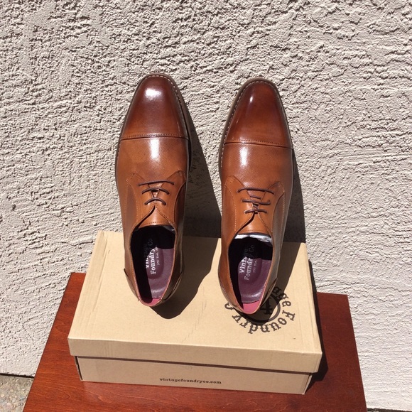 Vintage Foundry Brown Cap Toe Derby Shoes - Picture 4 of 7